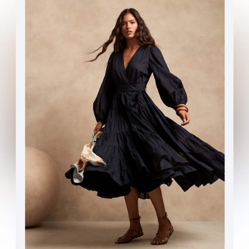 Banana republic wrap midi dress